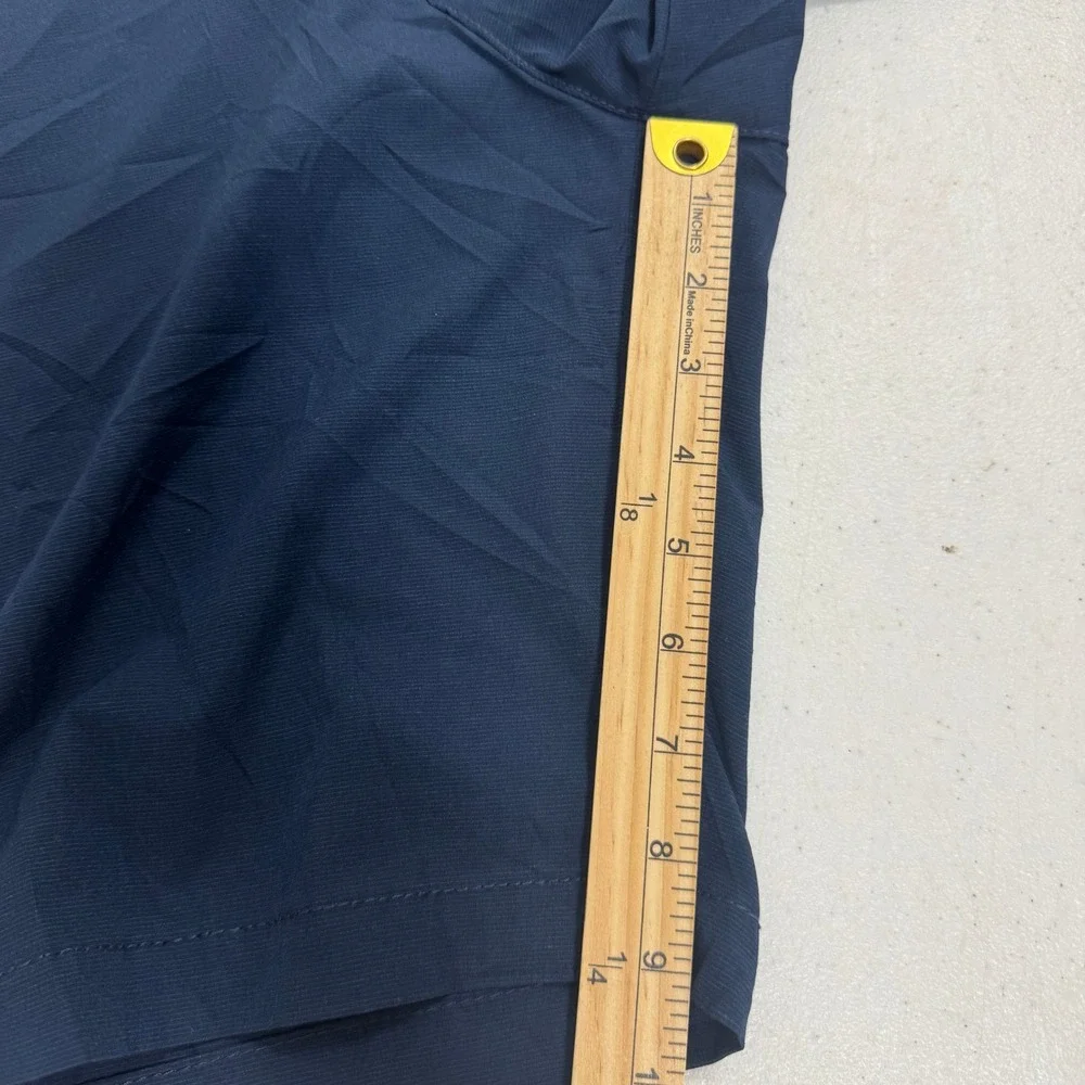 Banana Republic Core Temp Navy Blue Performance Chino Shorts Mens 34 Elastic